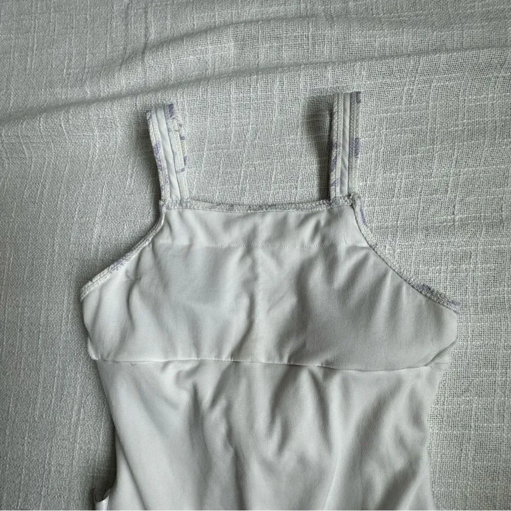 Wonder Nation Floral One Piece Swimsuit Hawaiian Purple White Swim SZ 10-12